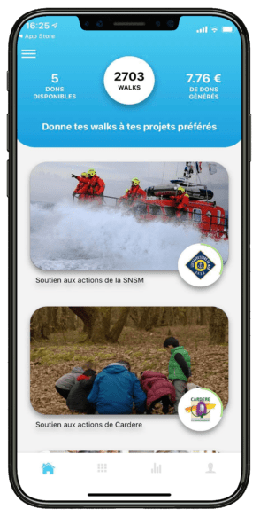 Mock up page d'accueil de l'application Walkunited